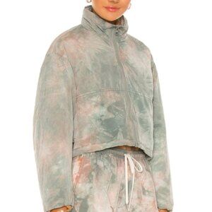 John Elliott Tie Dye Silk & Nylon Crop Bomber Jacket Size 0